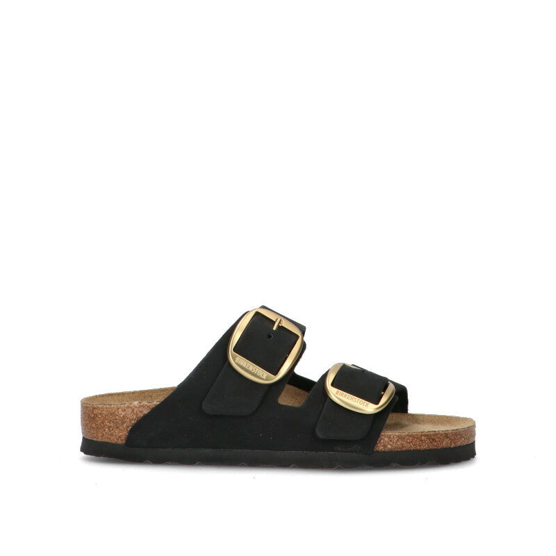 BIRKENSTOCK ARIZONA BIG BUCKLE Ciabatta donna nera in nabuk