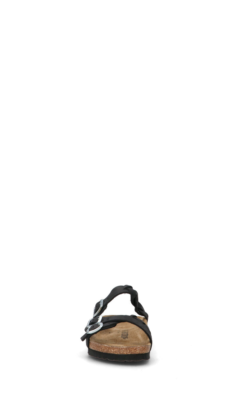 BIRKENSTOCK FRANCA BRAIDED Ciabatta donna nera in pelle