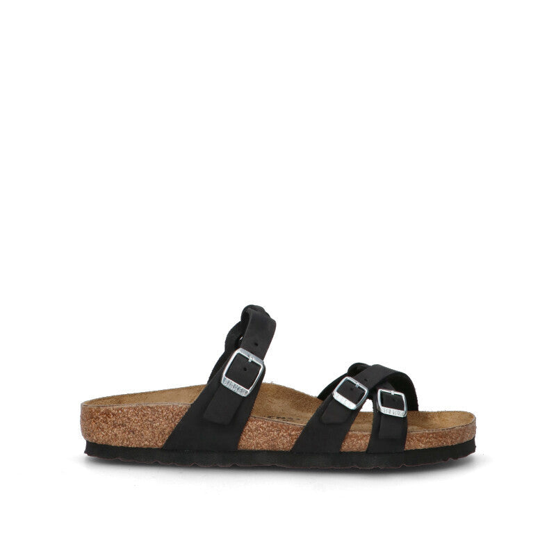 BIRKENSTOCK FRANCA BRAIDED Ciabatta donna nera in pelle