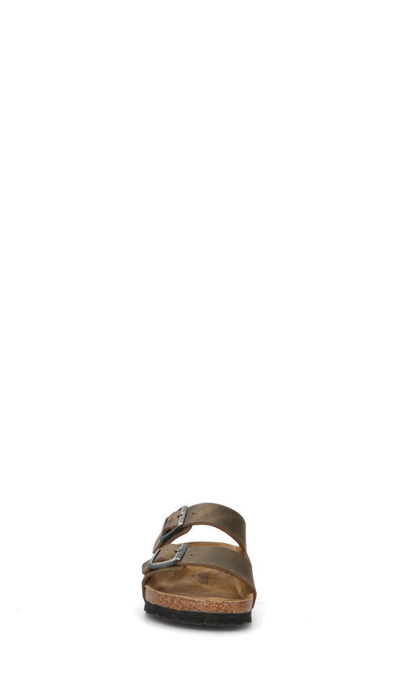 BIRKENSTOCK ARIZONA BS Ciabatta uomo verde militare in pelle