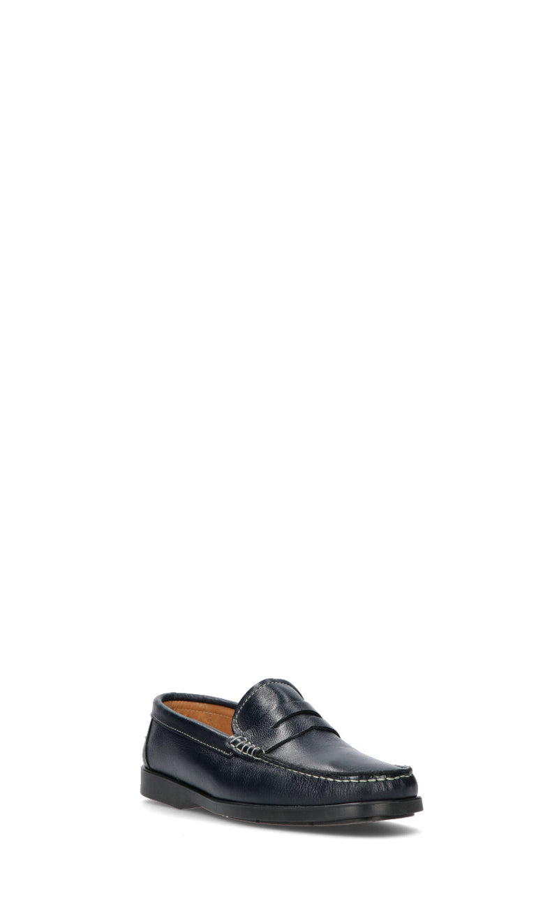 NEROFUMO Mocassino uomo blu in pelle