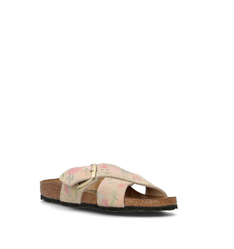 BIRKENSTOCK SIENA Ciabatta donna sandcastle flower print in suede