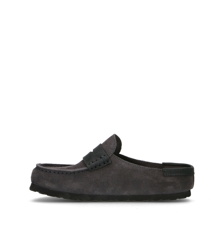 BIRKENSTOCK NAPLES WRAPPED DOUBLE STITCH Sabot donna nero in suede