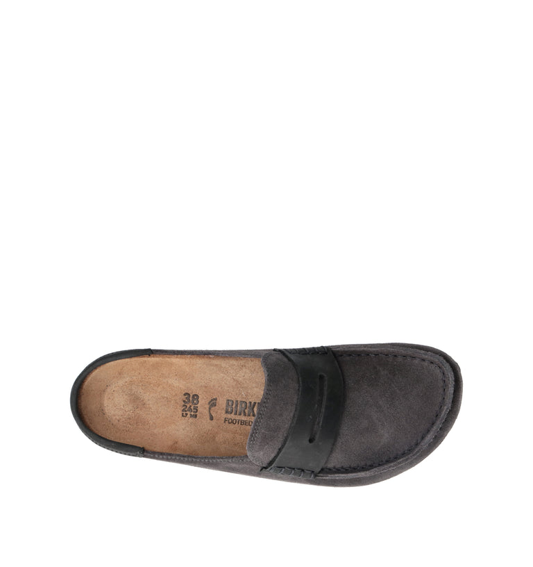 BIRKENSTOCK NAPLES WRAPPED DOUBLE STITCH Sabot donna nero in suede