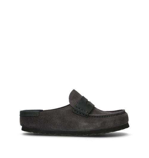 BIRKENSTOCK NAPLES WRAPPED DOUBLE STITCH Sabot donna nero in suede