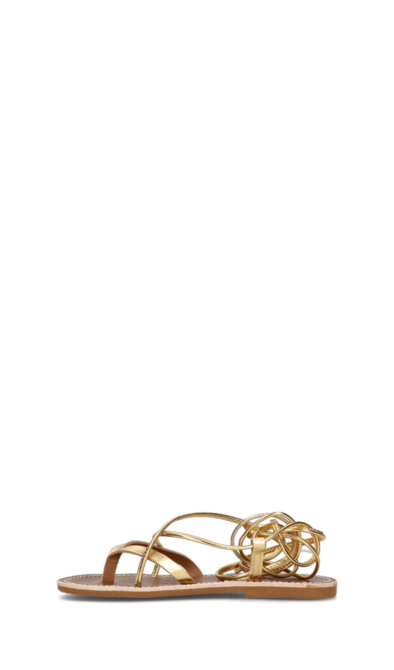 LE SALENTINE Sandalo donna alla schiava oro in pelle