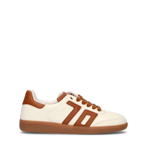 BACK 70 Sneaker donna bianca/marrone in cavallino