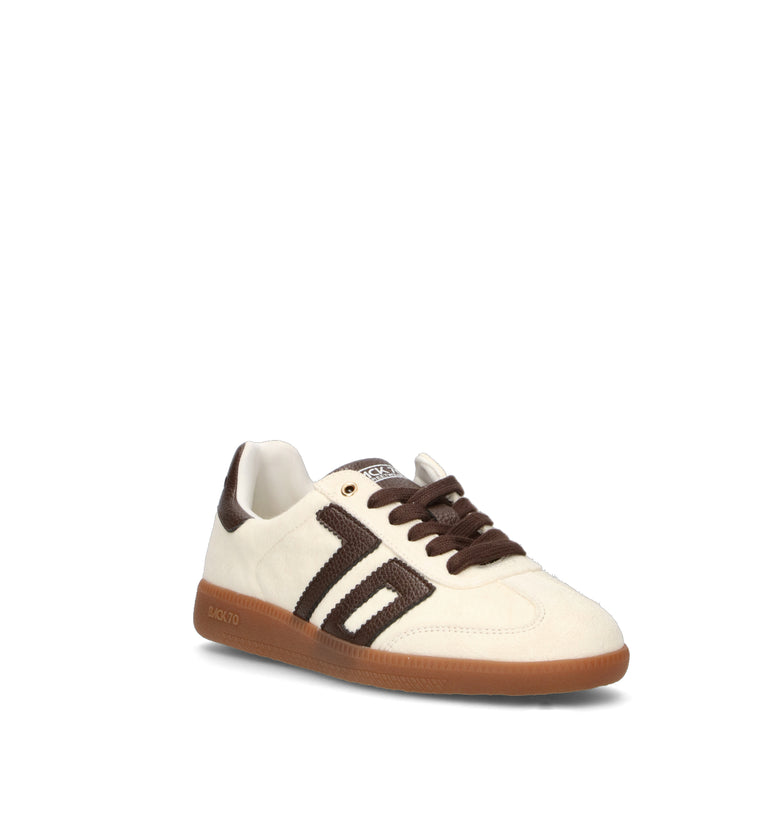 BACK 70 Sneaker donna bianca/marrone in cavallino