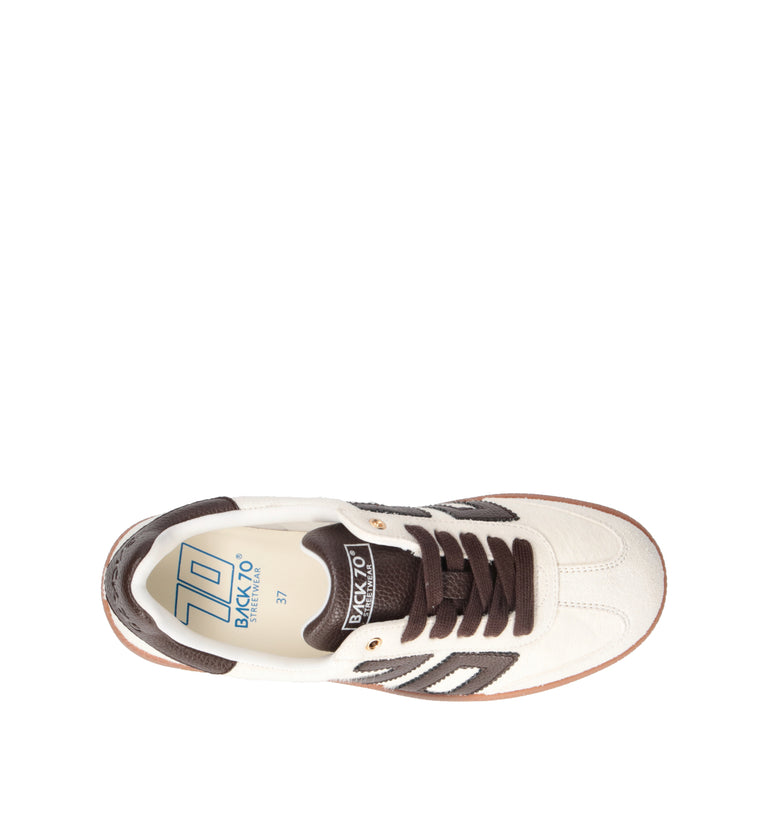 BACK 70 Sneaker donna bianca/marrone in cavallino