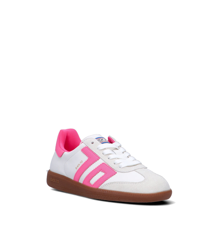 BACK 70 Sneaker donna bianca/rosa in pelle