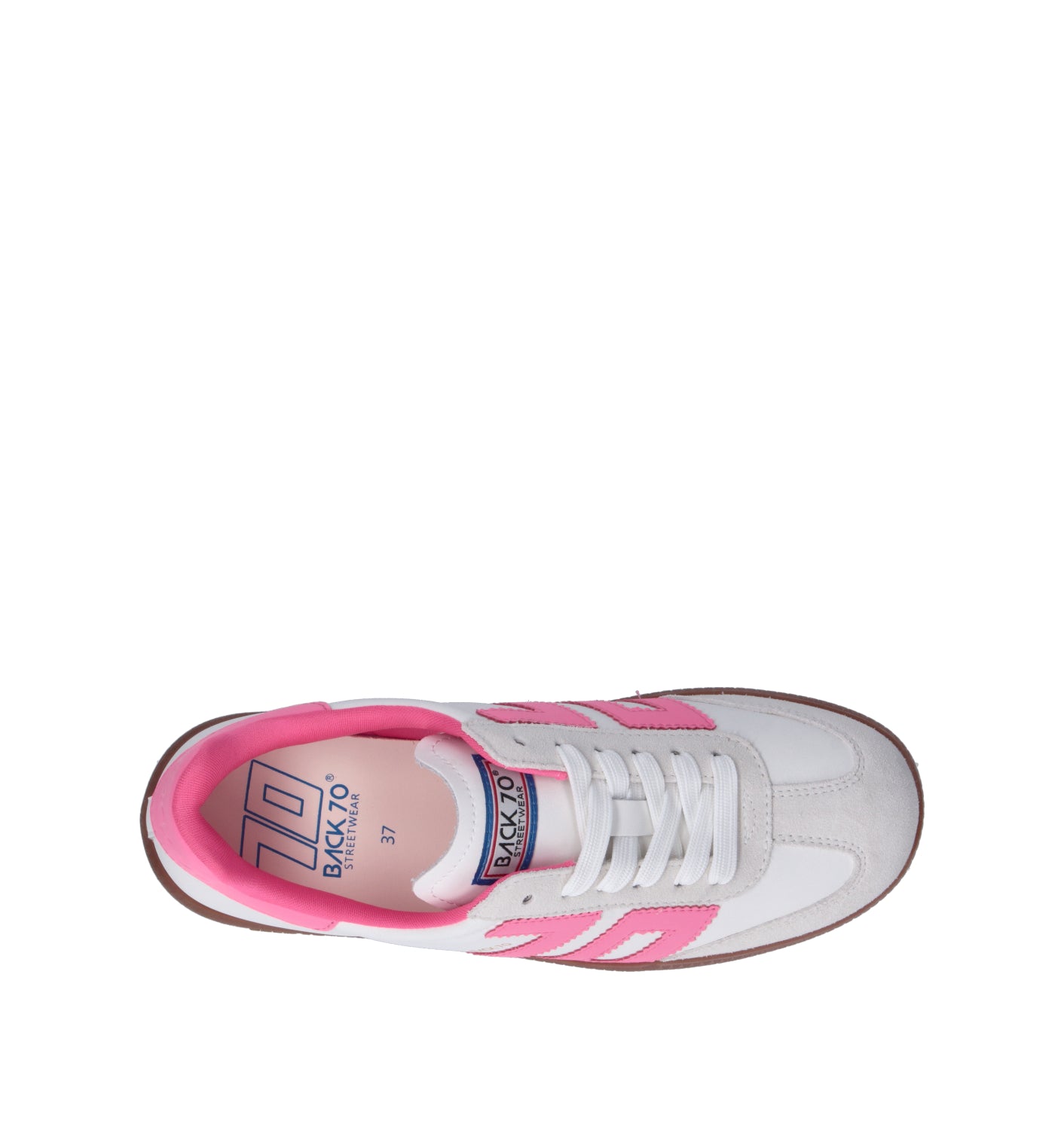 BACK 70 Sneaker donna bianca/rosa in pelle