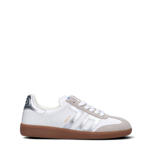 BACK 70 Sneaker donna bianca/argento in pelle