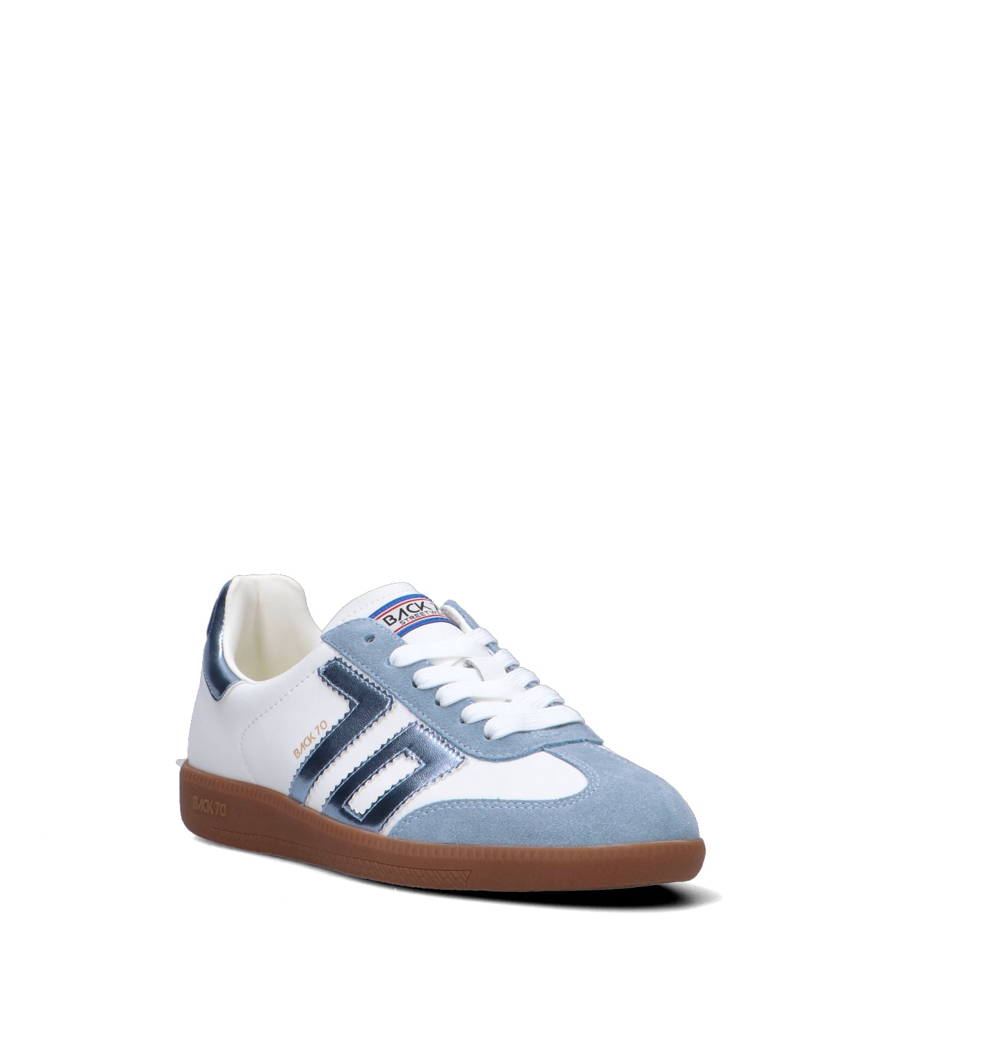 BACK 70 Sneaker donna bianca/azzurra in pelle