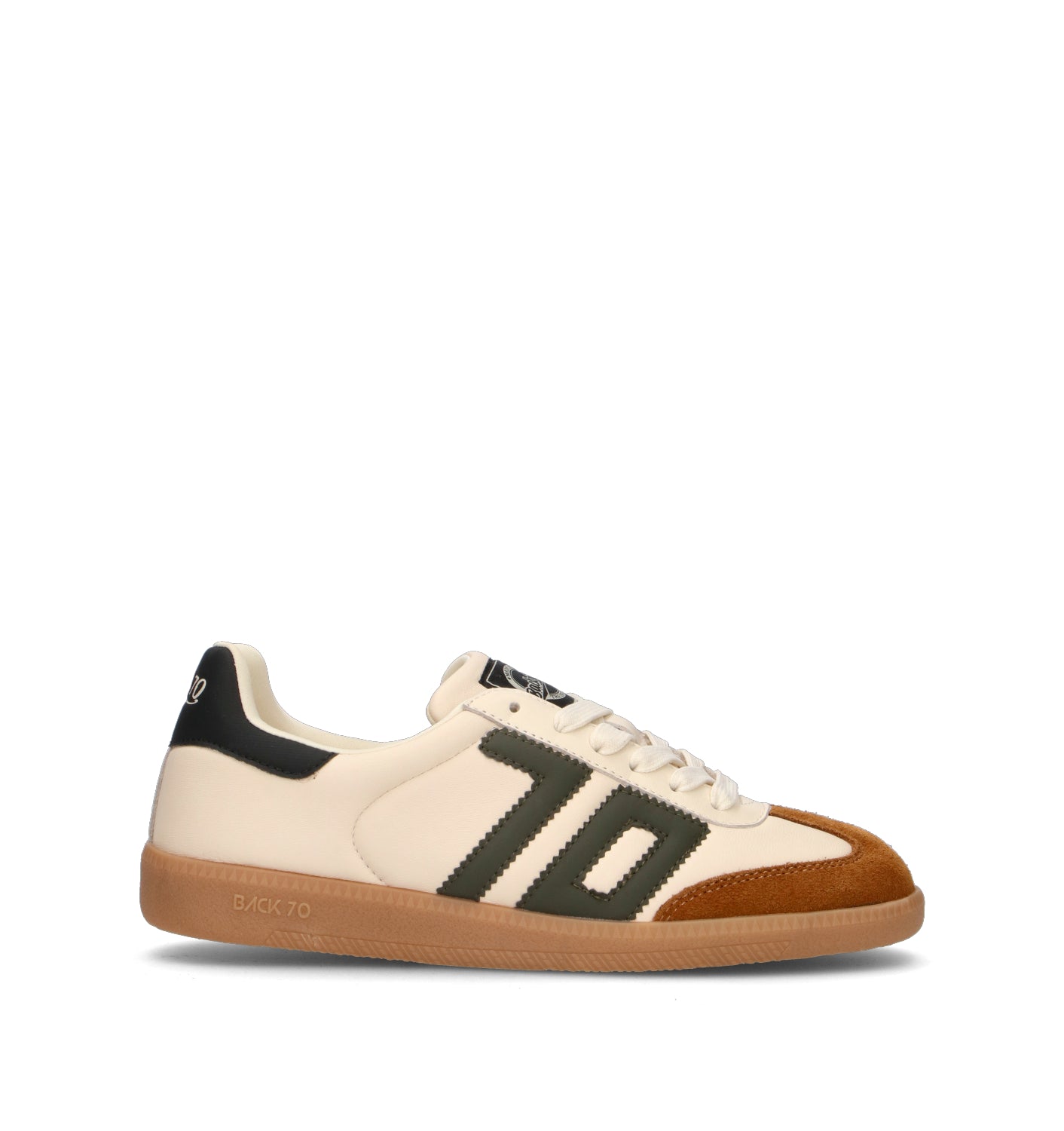 BACK 70 Sneaker donna bianca/verde in pelle