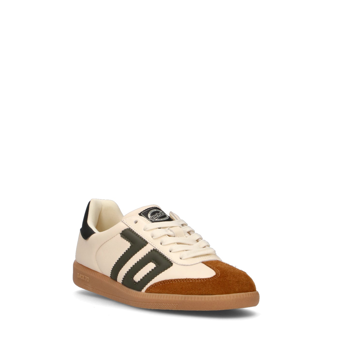 BACK 70 Sneaker donna bianca/verde in pelle