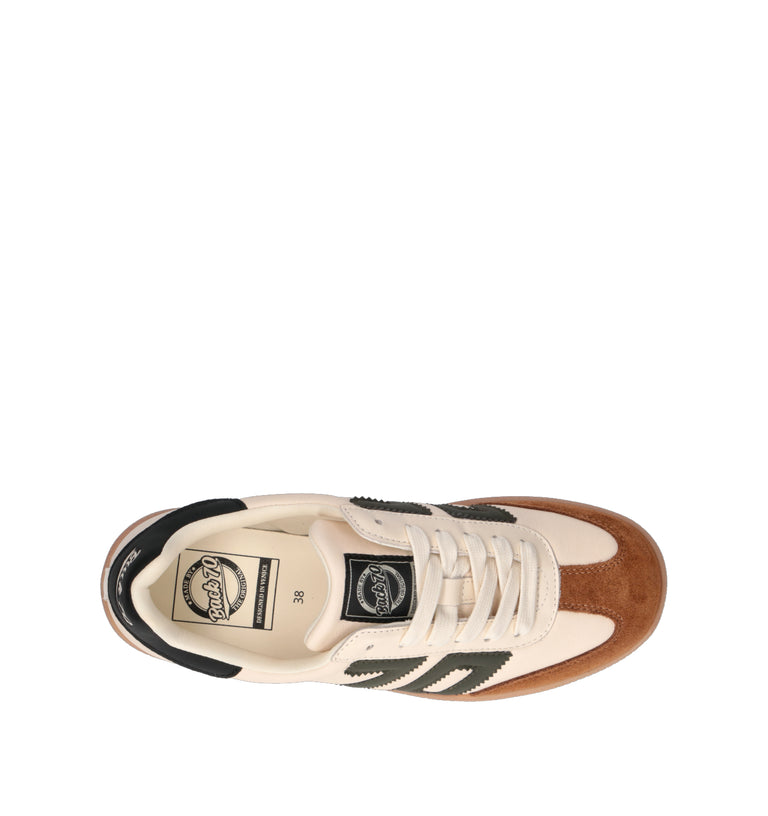 BACK 70 Sneaker donna bianca/verde in pelle