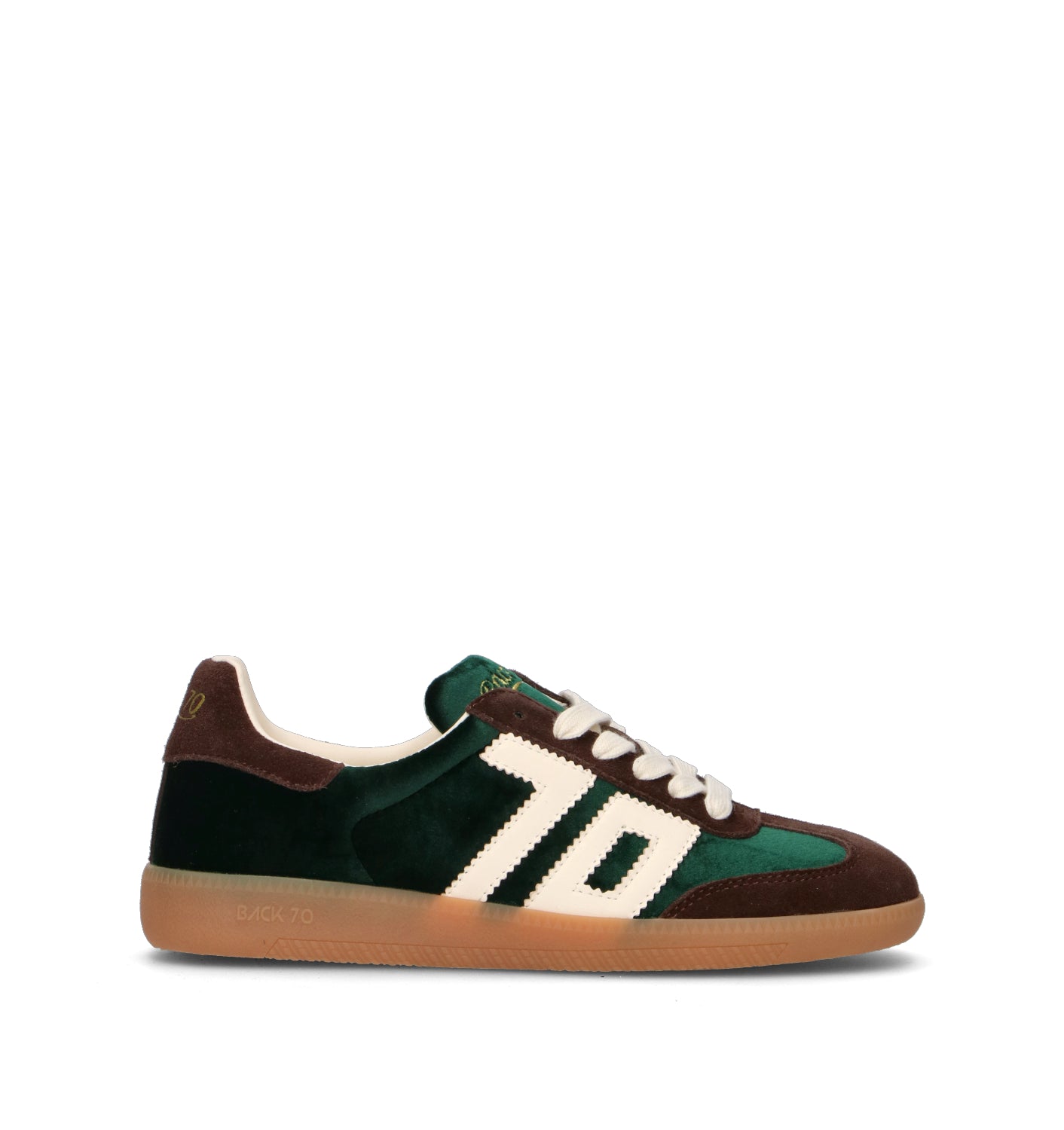 BACK 70 Sneaker donna verde in velluto