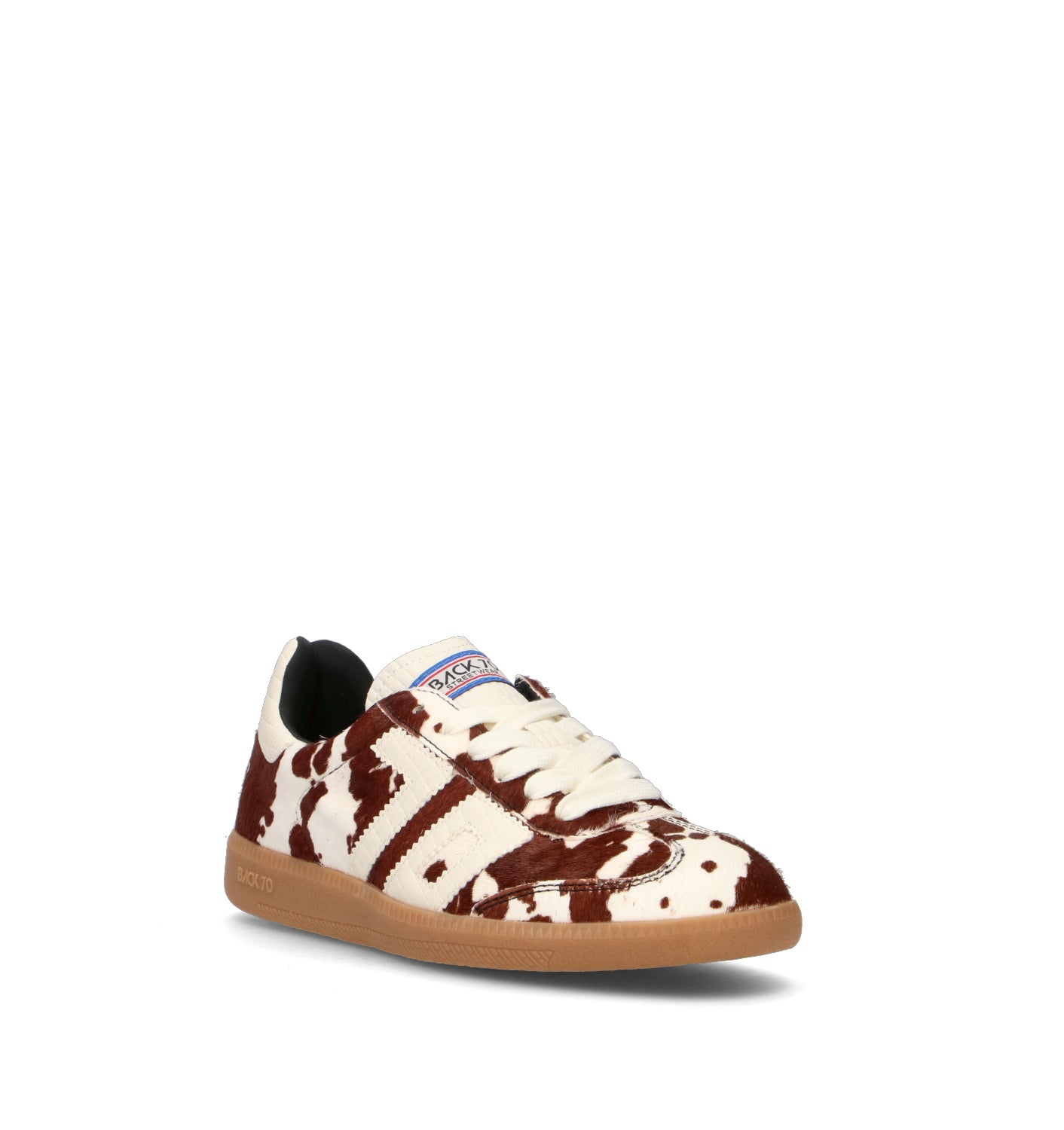 BACK 70 Sneaker donna marrone/bianca in cavallino