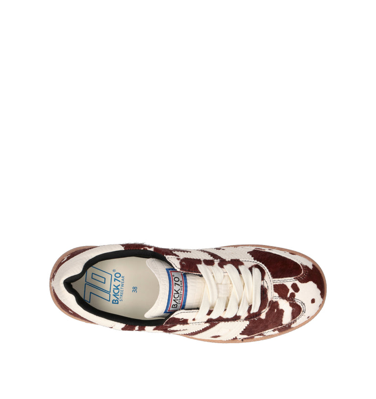 BACK 70 Sneaker donna marrone/bianca in cavallino