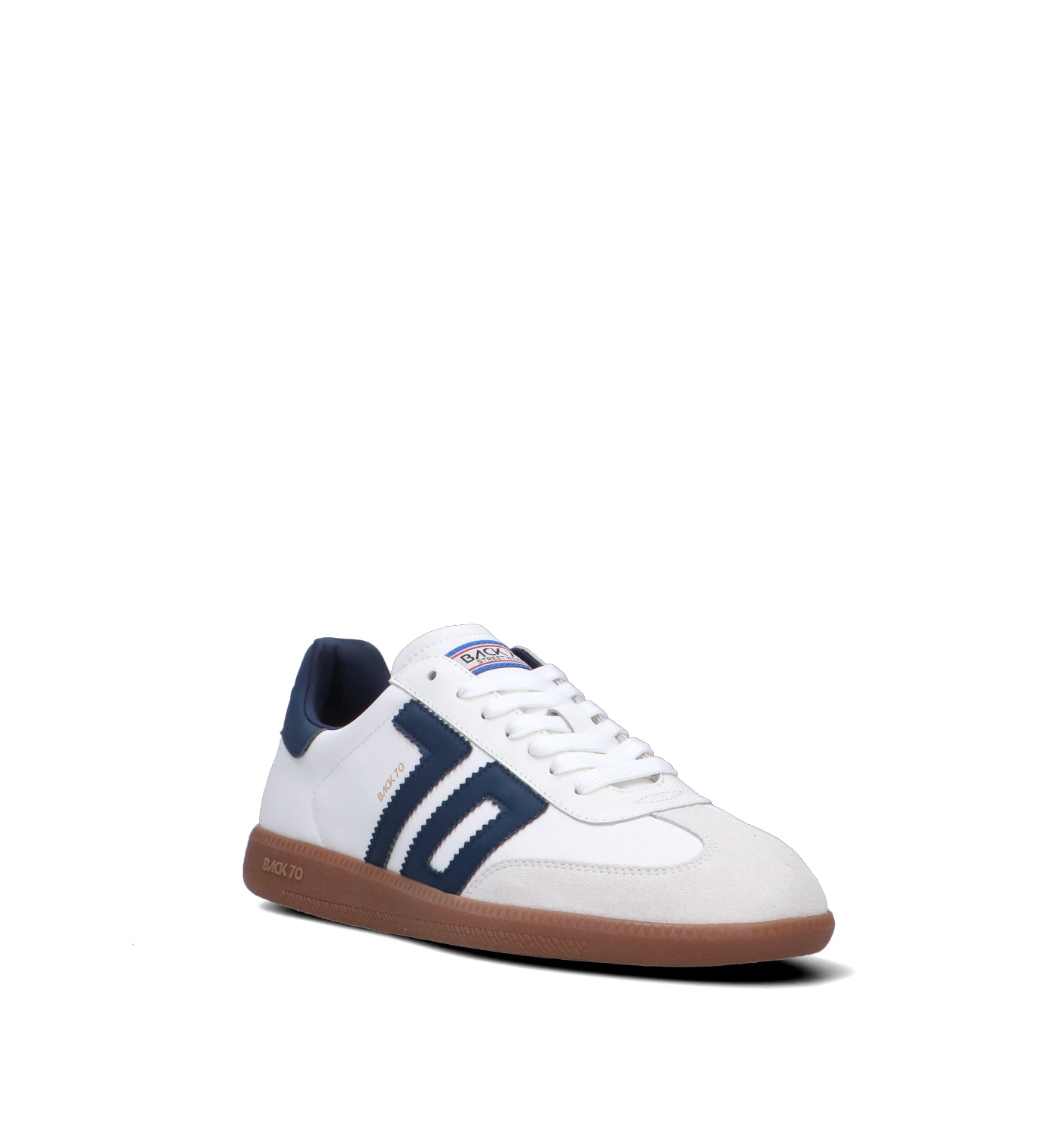 BACK 70 Sneaker uomo bianca/blu in pelle