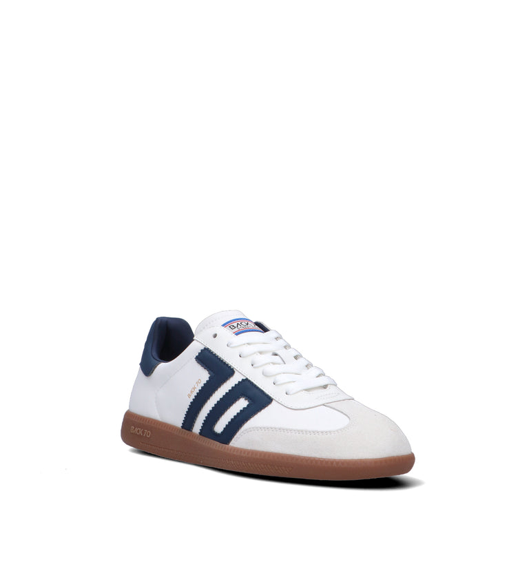 BACK 70 Sneaker uomo bianca/blu in pelle