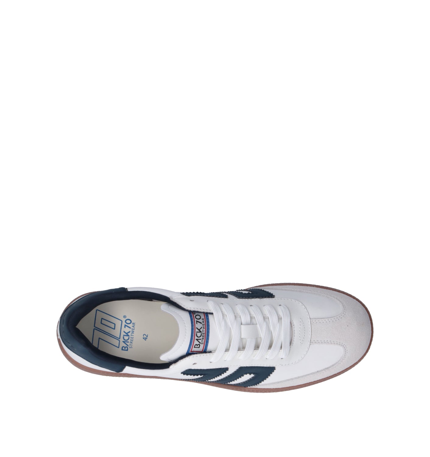 BACK 70 Sneaker uomo bianca/blu in pelle