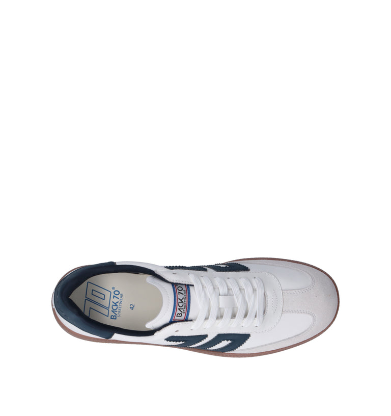 BACK 70 Sneaker uomo bianca/blu in pelle