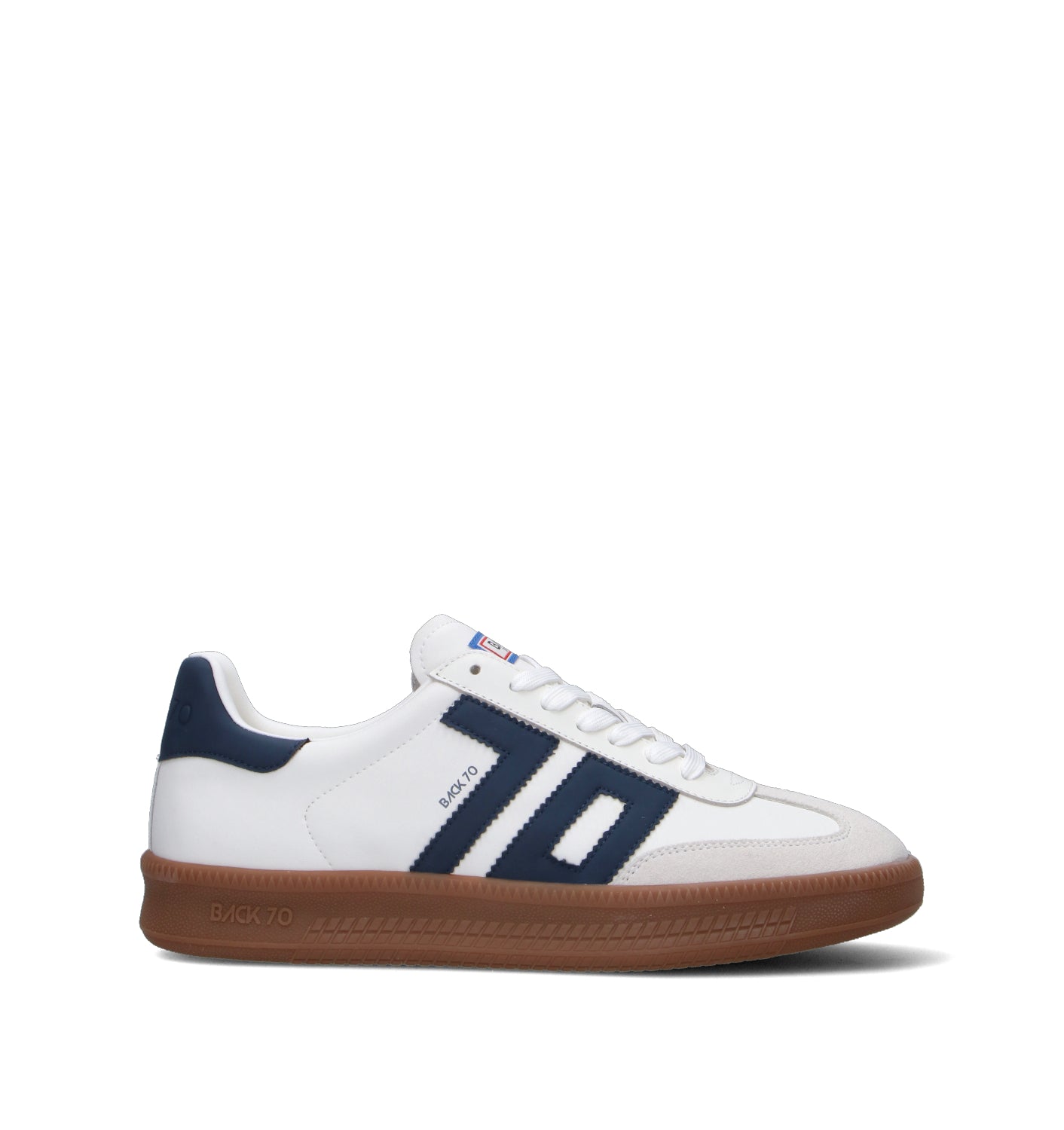 BACK 70 Sneaker uomo bianca/blu in pelle