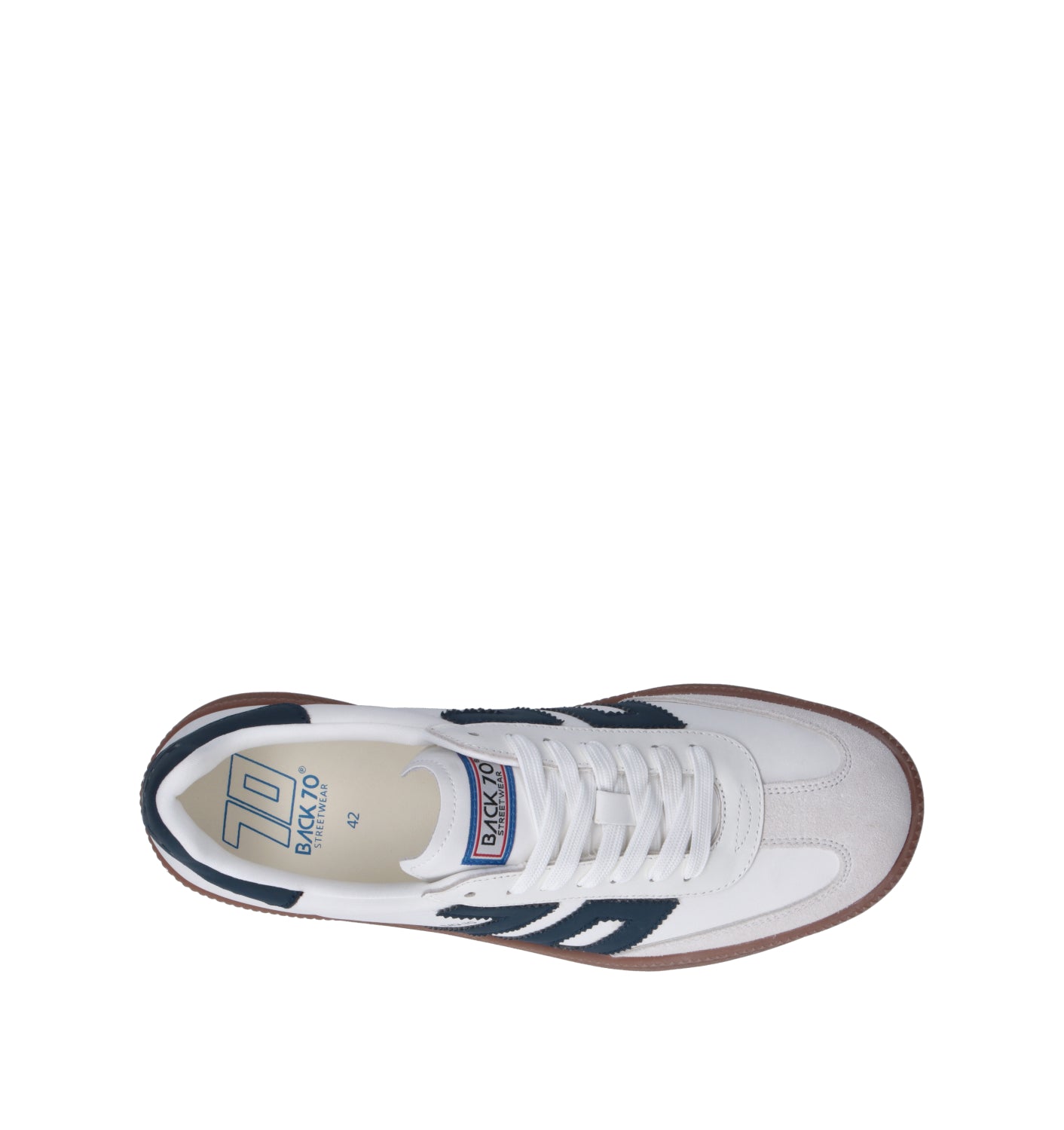 BACK 70 Sneaker uomo bianca/blu in pelle