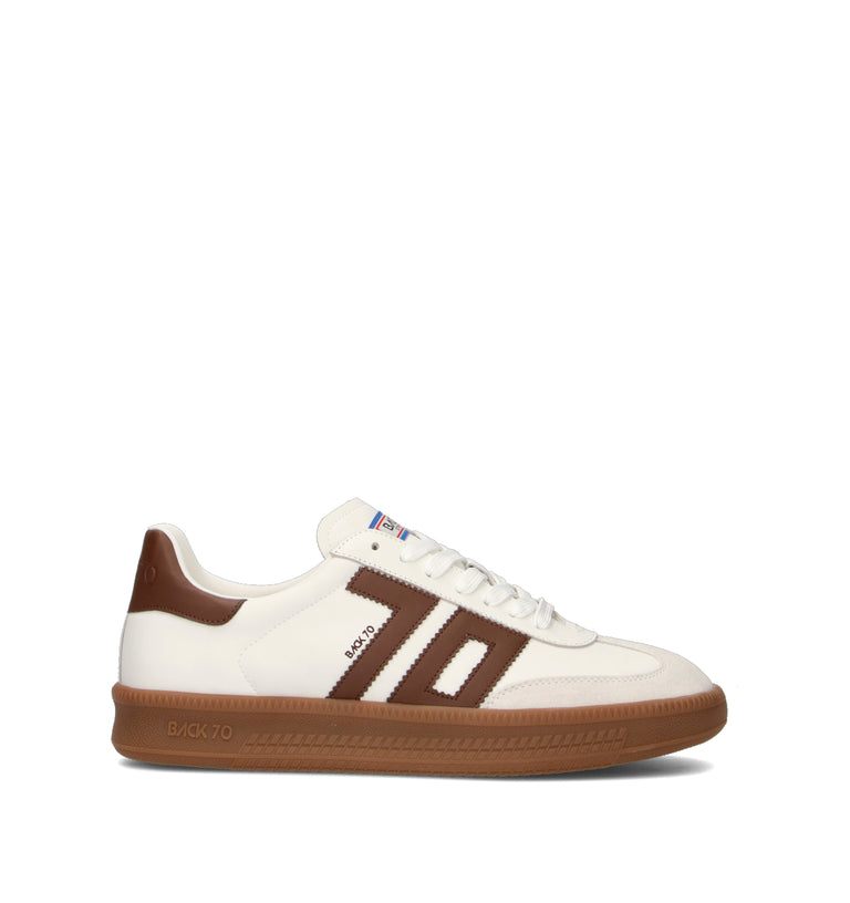 BACK 70 Sneaker uomo bianca/cuoio in pelle