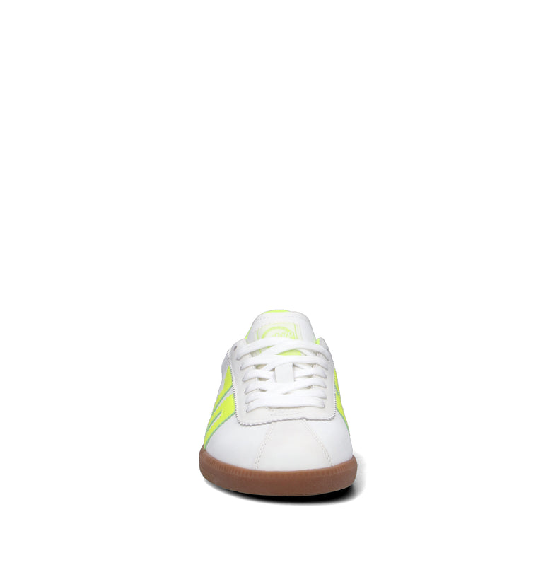 BACK70 Sneaker donna bianca/gialla in pelle