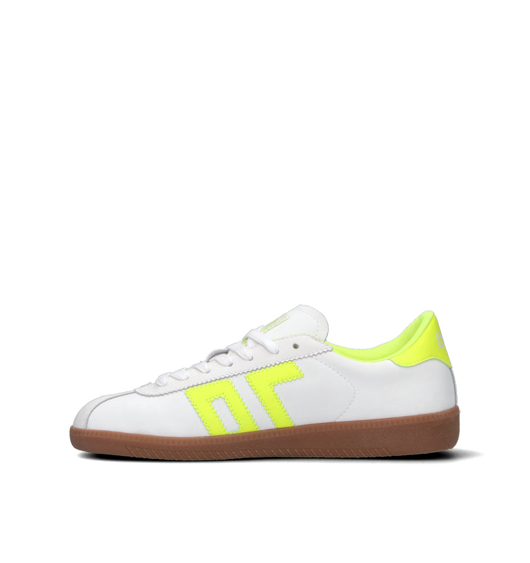 BACK70 Sneaker donna bianca/gialla in pelle
