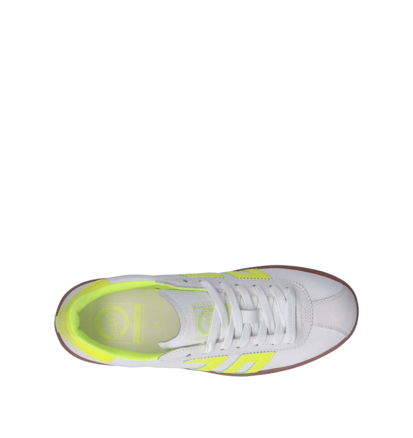 BACK70 Sneaker donna bianca/gialla in pelle
