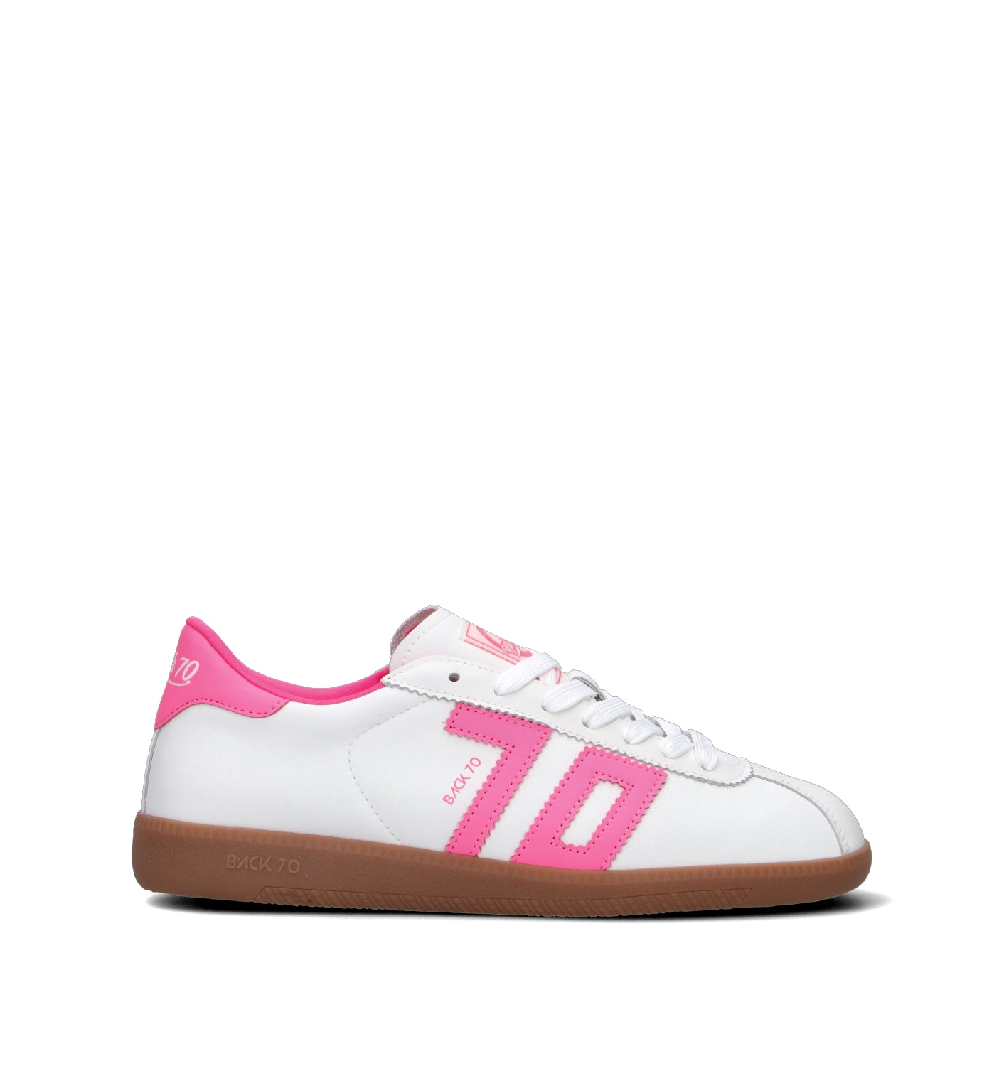 BACK70 Sneaker donna bianca/rosa in pelle