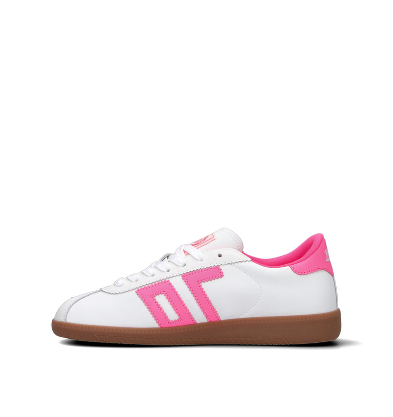 BACK70 Sneaker donna bianca/rosa in pelle