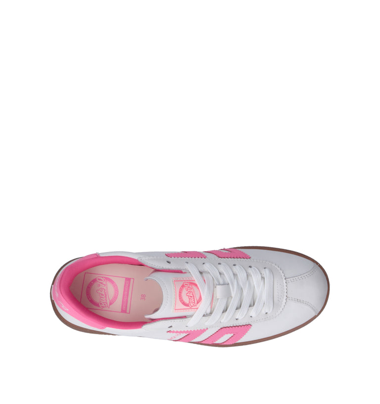 BACK70 Sneaker donna bianca/rosa in pelle