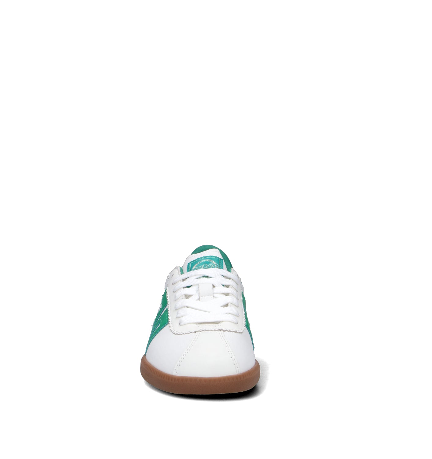 BACK70 Sneaker donna bianca/verde in pelle