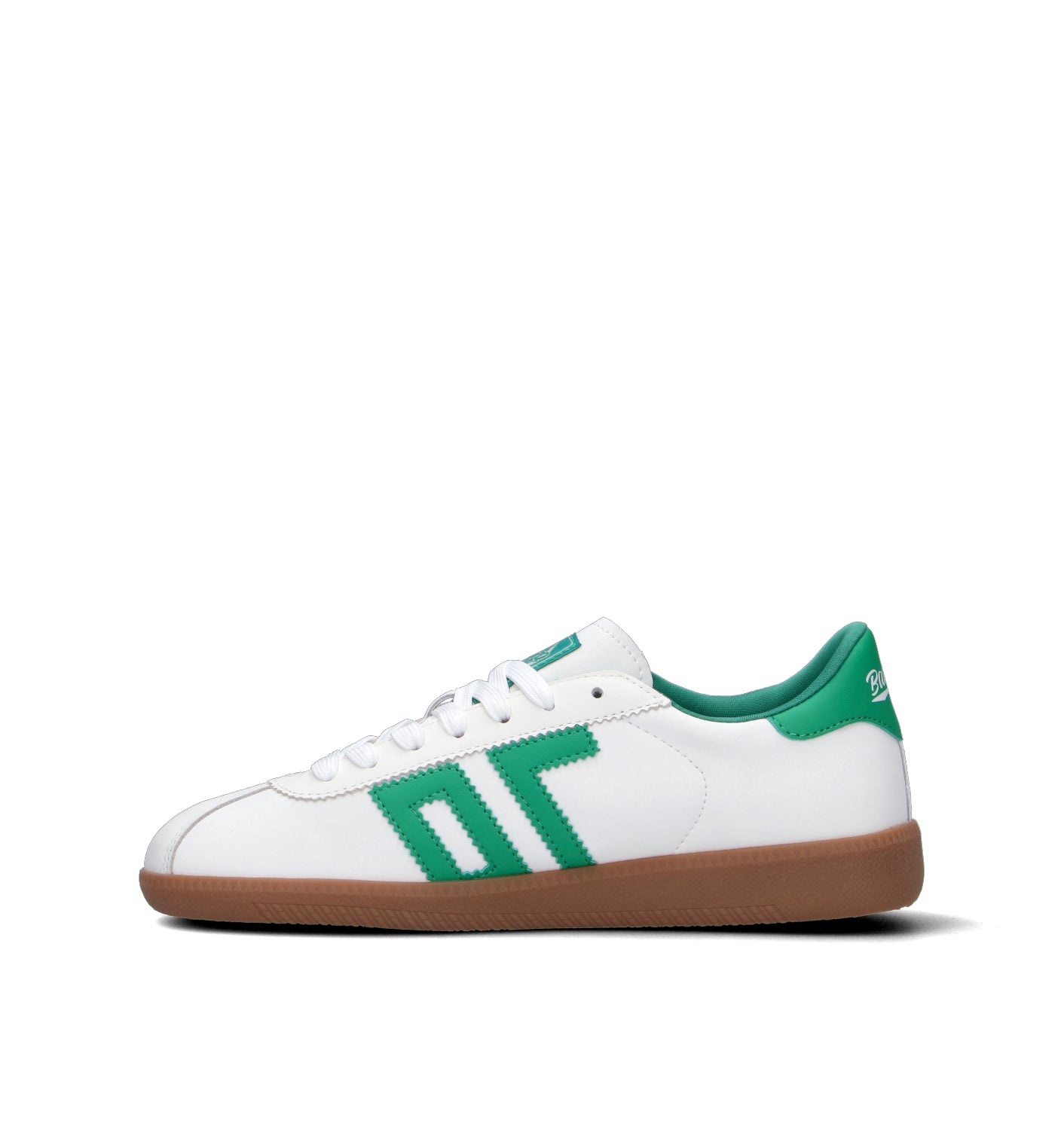 BACK70 Sneaker donna bianca/verde in pelle