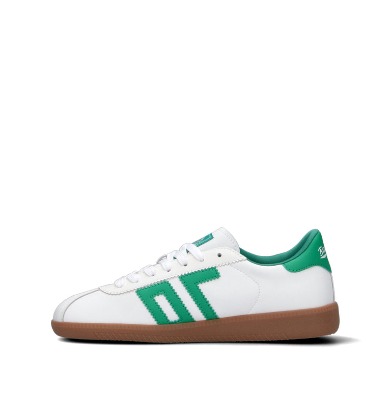 BACK70 Sneaker donna bianca/verde in pelle