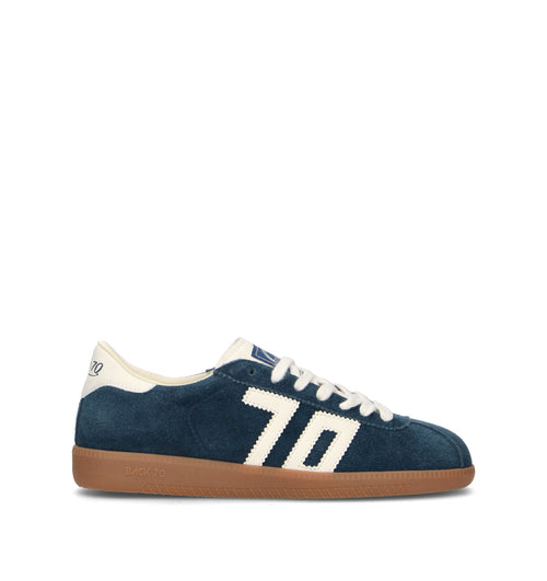 BACK70 Sneaker donna blu in suede
