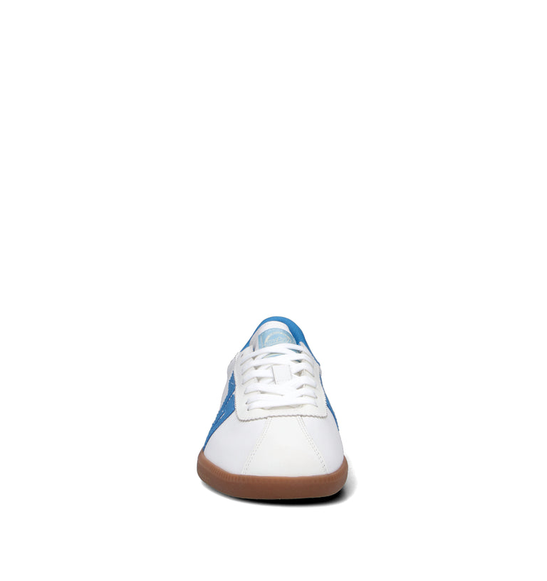 BACK70 Sneaker uomo bianca/blu in pelle