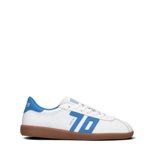BACK70 Sneaker uomo bianca/blu in pelle