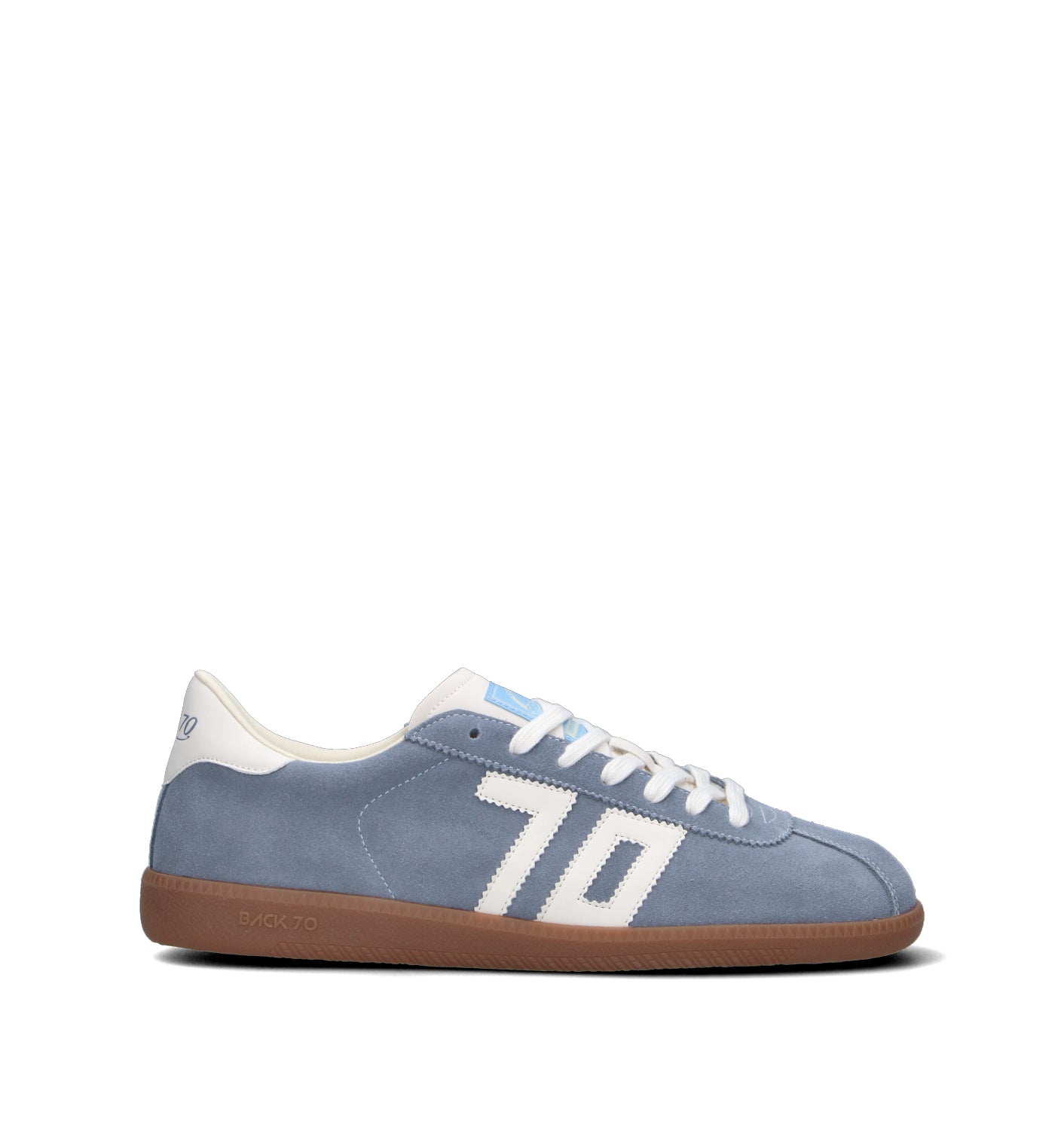 BACK70 Sneaker uomo azzurra in suede