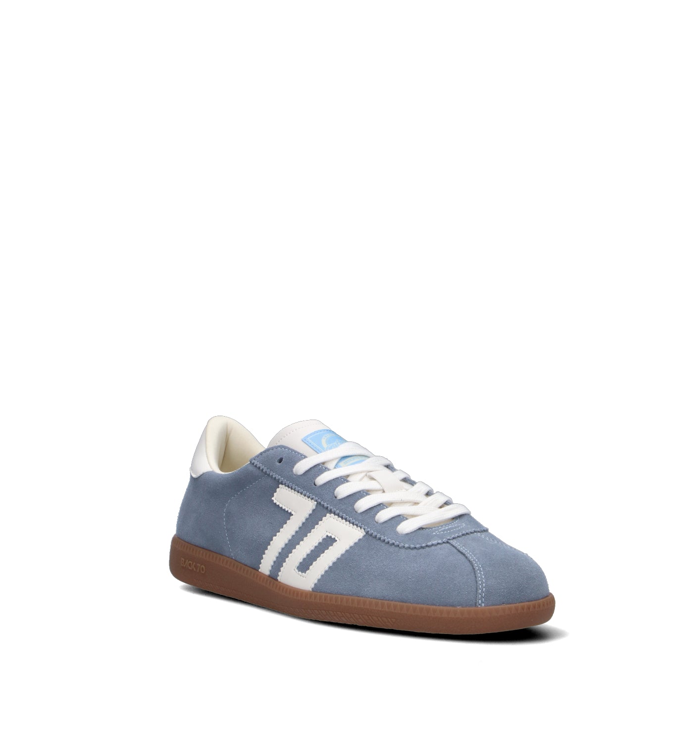 BACK70 Sneaker uomo azzurra in suede