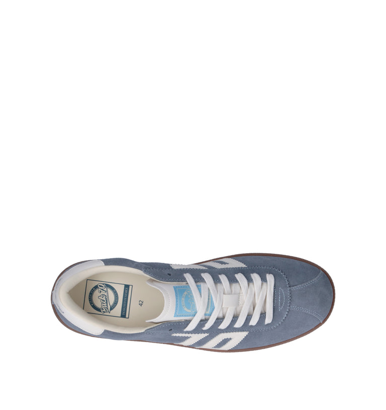 BACK70 Sneaker uomo azzurra in suede