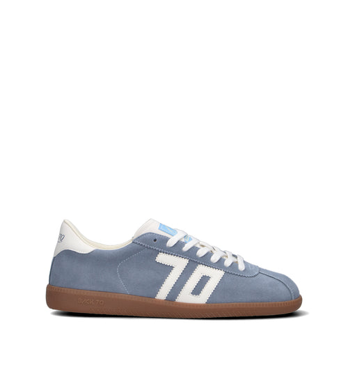 BACK70 Sneaker uomo azzurra in suede