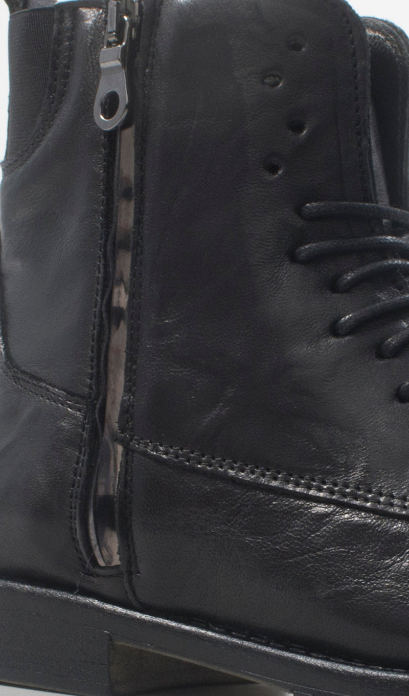 MEZZETINTE Anfibio donna nero in pelle