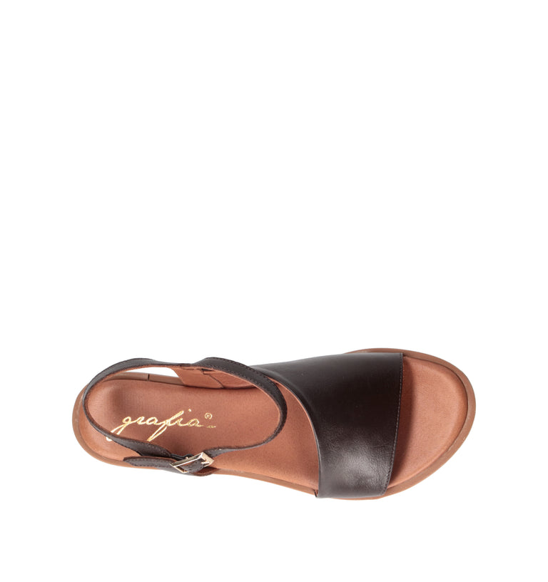 GRAFIA Sandalo donna marrone in pelle