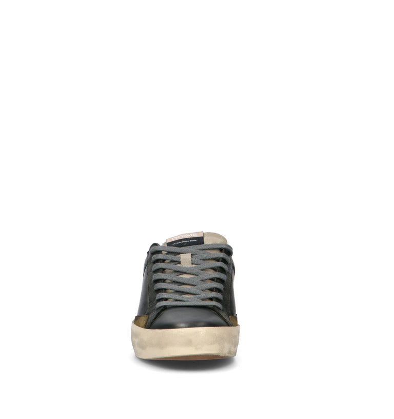 CRIME Sneaker uomo nera in pelle