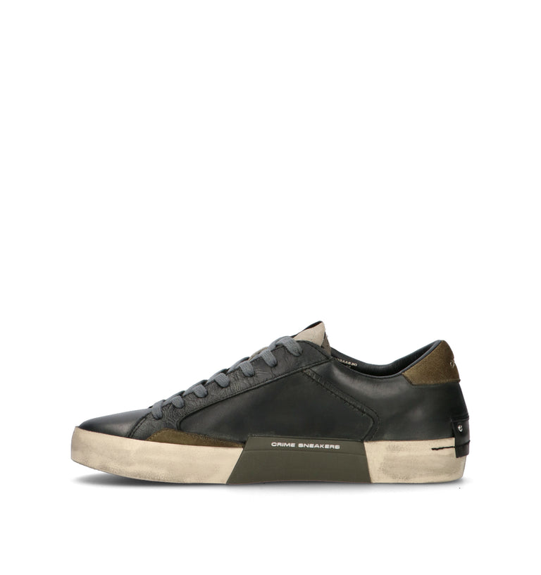 CRIME Sneaker uomo nera in pelle